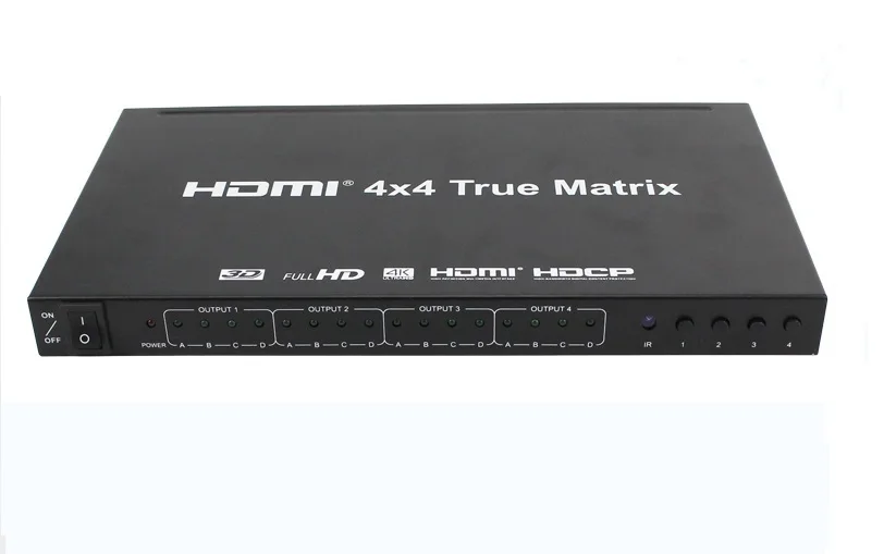 HDMI Matrix 4x4 HD 4K x 2K HDMI переключатель разветвитель 4 входа 4 выхода 3D 1080P 60 Гц настоящий матричный конвертер адаптер+ пульт дистанционного управления