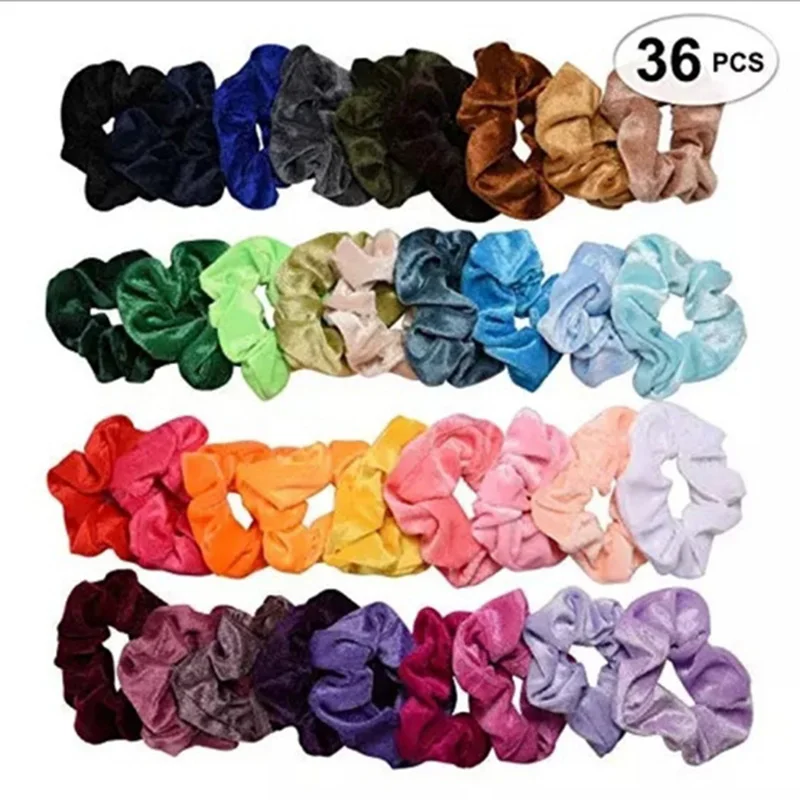 36 шт. бархатные резинки для волос для женщин и девочек эластичные резиновые ленты аксессуары резинка для женщин кольцо для волос Веревка конский хвост держатель