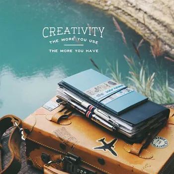 

Hand Made Genuine Leather Traveller Notebook Blank+Lined+Grid Paper Book Free Shipping