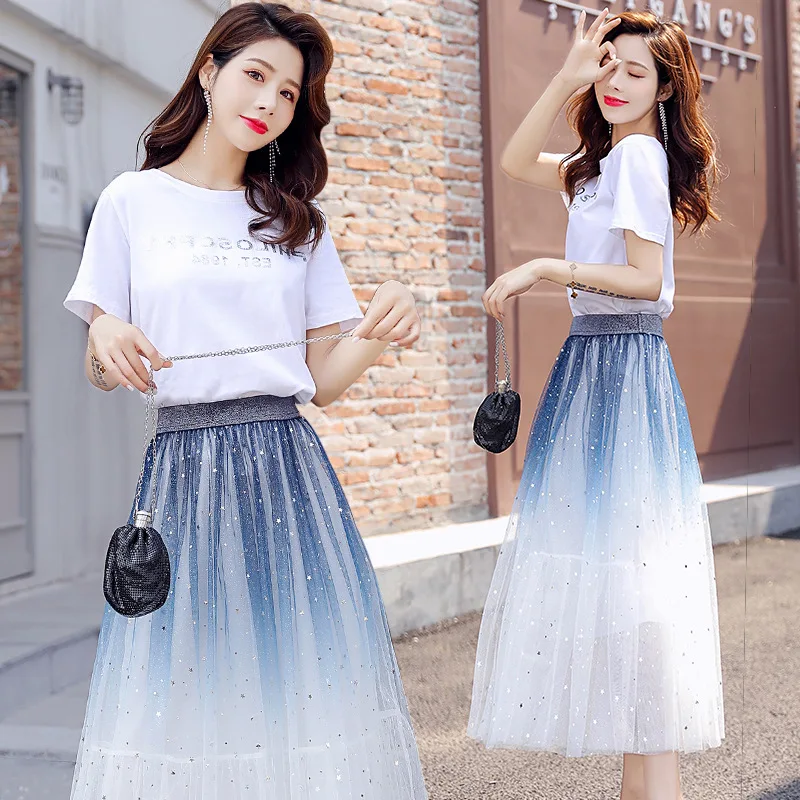 

Network hong yang Gas Dress Outfit Summer Wear 2019 New Style Popular Fashion Gauze Slimming Elegant Very Fairy Two-Piece Set