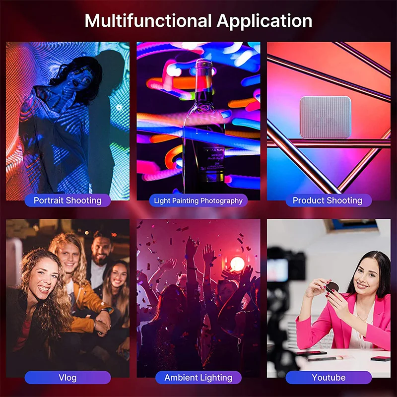 Ulanzi VL49 RGB Camera Light LED Video 2500K-9000K 800LUX Magnetic Mini Fill Light 3 Cold Shoe 2000mAh Type-C for Youtube