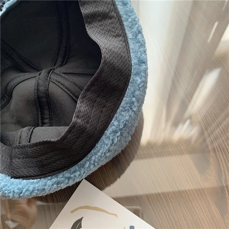 [DEAT] Women Lambswool Solid Color Fishermen Hat New Round Dome Temperament Fashion Tide All-match Spring Autumn 13E519