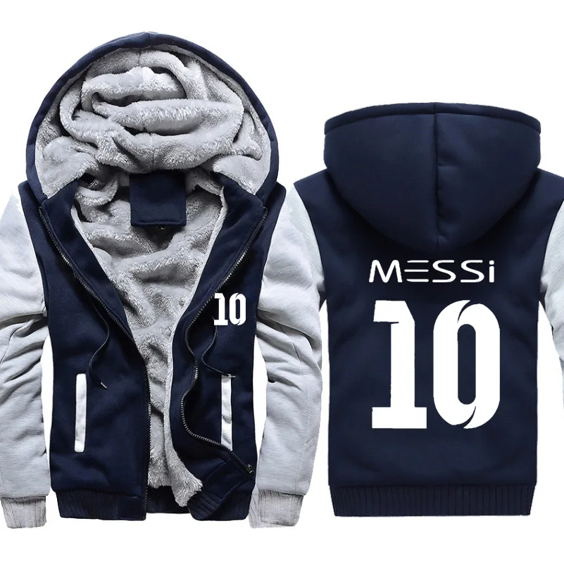 Мужская толстовка Messi 10 с принтом камуфляжные толстовки мужские s Зимние флисовые теплые утепленные куртки спортивные костюмы Хип Хоп harajuku Толстовка мужская