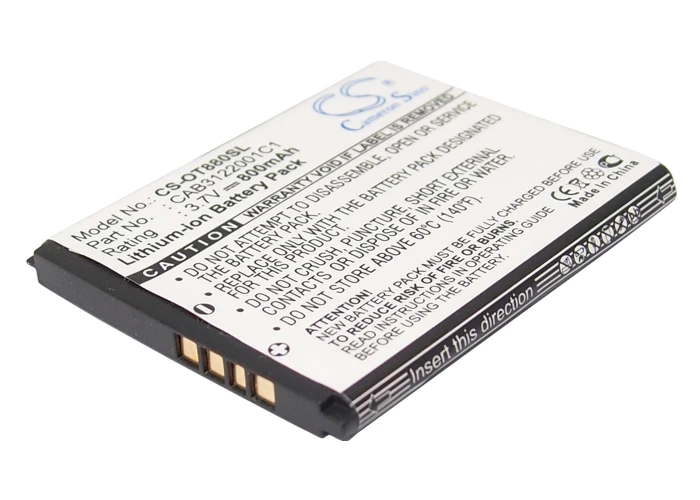 Обновленная батарея Cameron Sino для Alcatel CAB3120000C1 OT-2040D OT-385D OT-510 OT510A O-T510A OT-510A 800 мАч/2.96Wh |