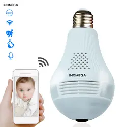 INQMEGA 360 градусов светодиодный свет 960 P Беспроводной панорамный дом безопасности Wi-Fi CCTV Fisheye лампы ip-камера в форме лампы два способа аудио