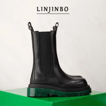 

Luxury Brand Design Chelsea Boots Women Emerald Green Sole Chunky Platform Ankle Boots For Women High Top Women Boots 2020 Hot