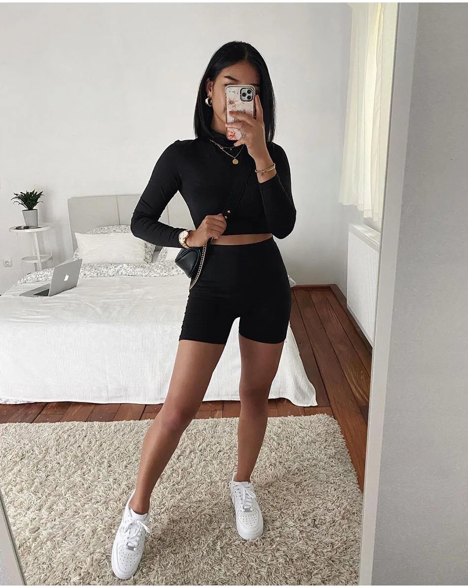 2022 New Summer Women Biker Shorts Black Women's Cycling Shorts High Waist Casual Elastic White Slimming Sexy Super Short pants black shorts