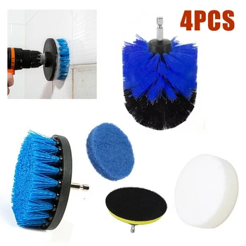 

4*Round/Ball Shape Electric Drill Brush Multi-purpose Car Deep Cleaning Set 4in