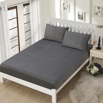 

Thickened crystal velvet warm bed cover quilting mattress cover soft sanding fiber linens multisize mattress protective cover