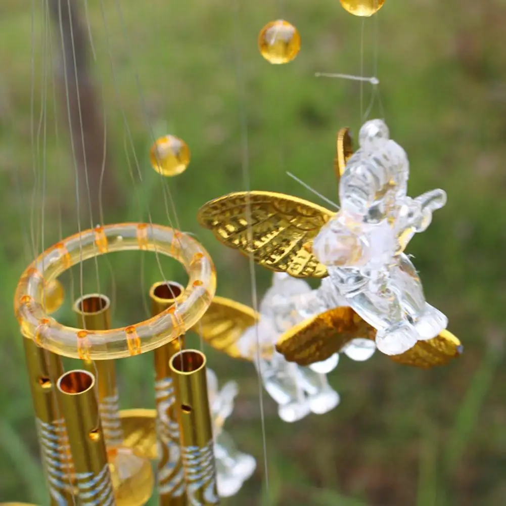 Love Angel Cupid Wind Chime Tube Hanging Ornament House Decoration Metal Pipe Wind Chime Clear Sound Wind Chimes Bells Tubes 3