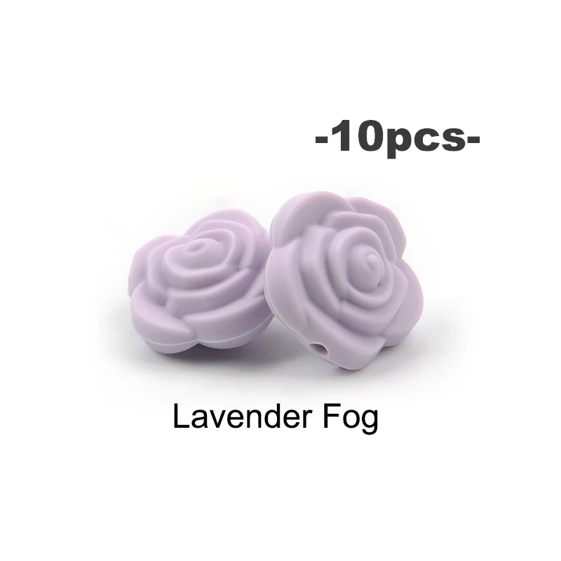 Elegant Rose Flower Silicone Bead Set for DIY Jewelry and Crafts (10 pcs)