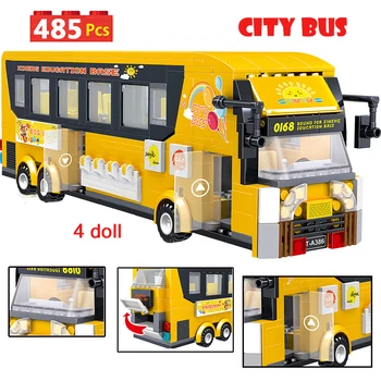 

485PCS Creator Double Decker Travel Bus Compatible with Technic Car City Building Blocks Bricks Children Toys Gifts