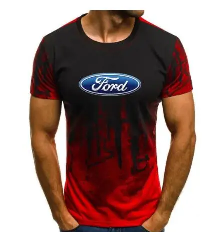 Ford Mustang Футболка мужская градиентный цвет короткий рукав Beefy Muscle Базовая однотонная блузка Футболка Топ Повседневная забавная футболка Летняя NY - Цвет: 20