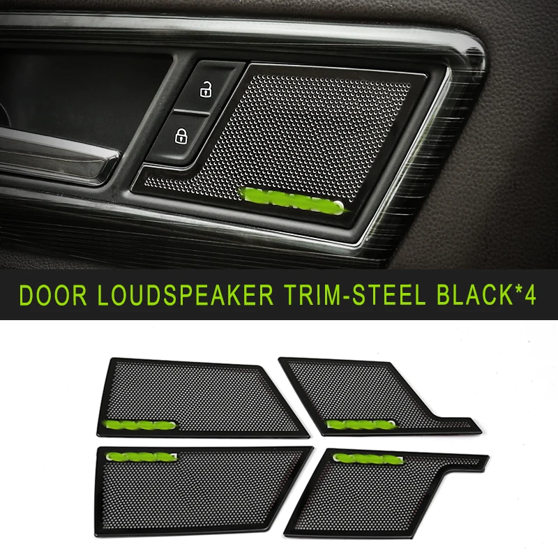 Steel black X4 GELINSI для Volkswagen VW Atlas- автомобильные дверные ворота громкоговоритель звук круг крышка отделка рамка наклейка интерьерные аксессуары - Название цвета: Steel black X4
