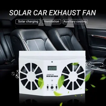

Solar Powered Car Cooler Front/Rear Window Radiator Exhaust Fan Auto Air Vent Fan Ventilation Radiator Cooling System