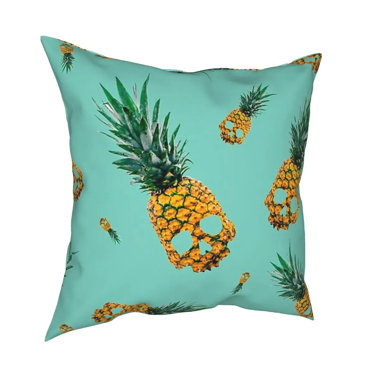 Skull Pineapple Square Pillow Case Throw Pillow Vintage Pillowcase