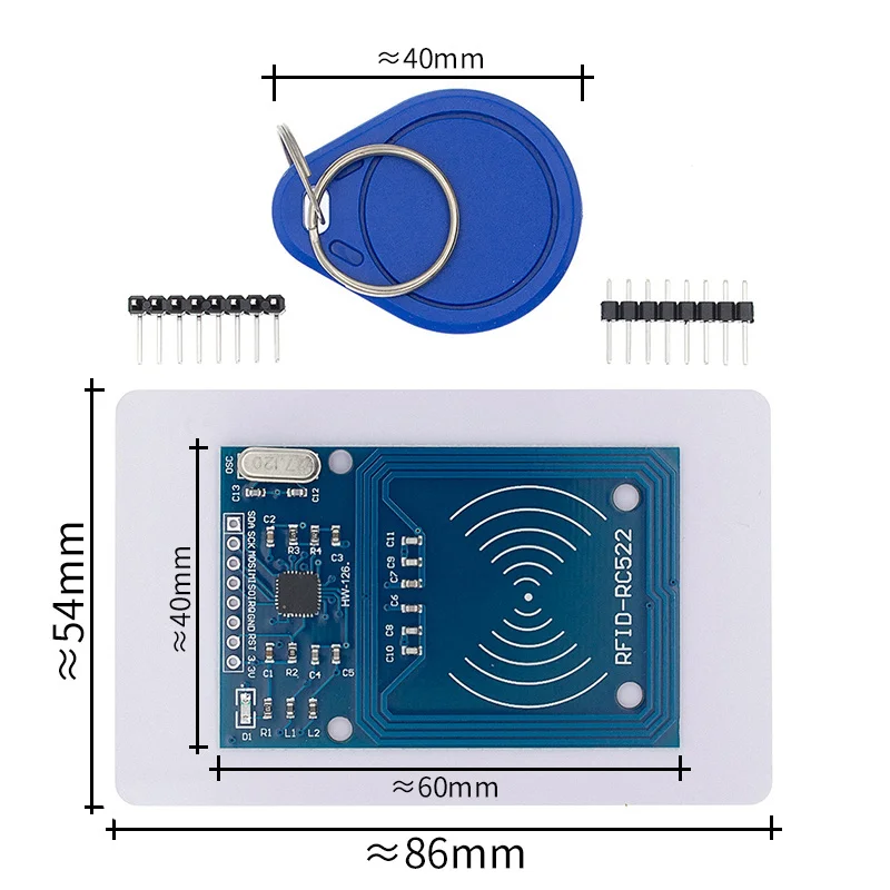 50 шт. tenstar Robot RFID модуль RC522 наборы S50 13,56 МГц 6 см с тегами SPI записи и чтения - Цвет: RC522