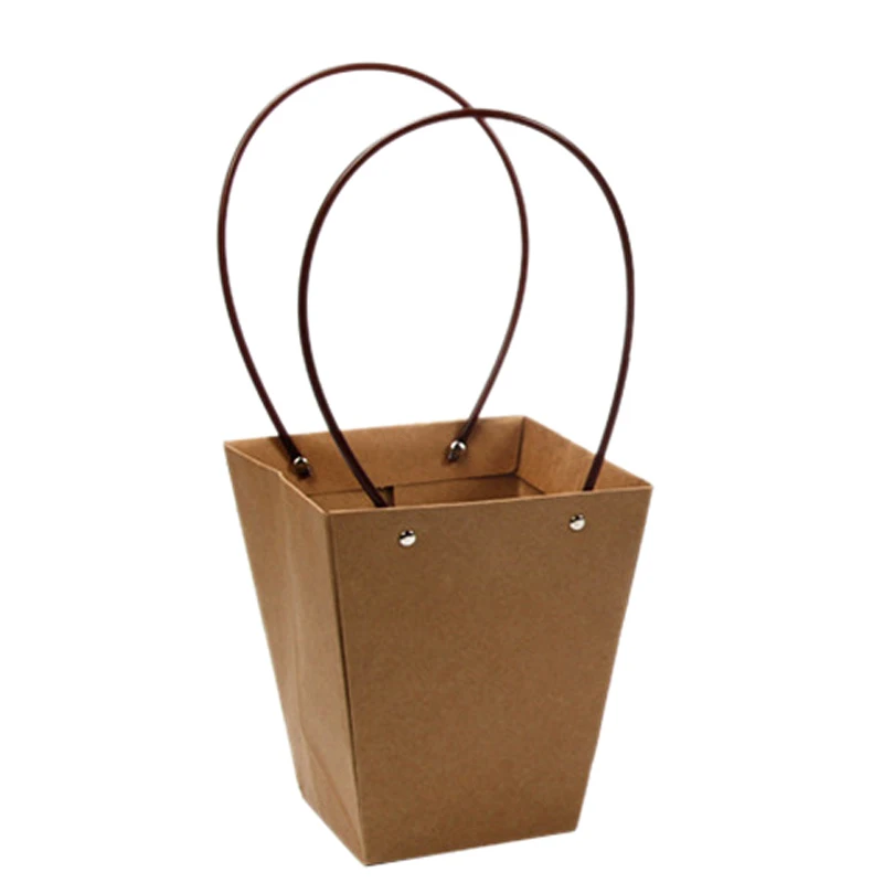 10Pcs Trapezoid Kraft Paper Tote Bag Flower Wrapping Bag DIY Florist Bouquet Packaging Gift Box 10Pcs Trapezoid Kraft Paper Tote Bag Flower Wrapping Bag DIY Florist Bouquet Packaging Gift Box