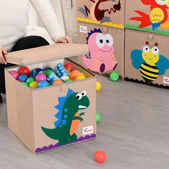 

Large Cotton Linen Folding Storage Box for Toys Organizers Fabric Storage Bins with Lid Home Bedroom Closet Office Storage Boxs