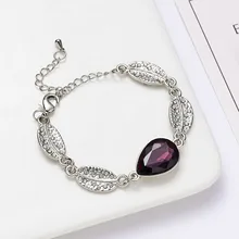 Ожерелье с кристаллами в форме листьев, в форме капли, синий, белый, фиолетовый, три цвета на выбор, женские инкрустированные стразы, браслет, Лучший темперамент, Gif