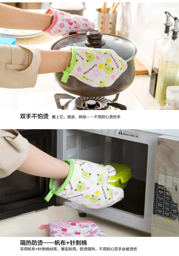 Creative Cartoon Animal Microwave Oven Insulated Gloves Cute Kitchen Oven Anti-hot Gloves Single Sale