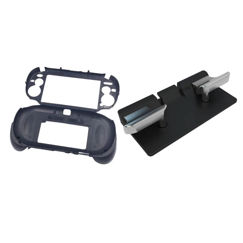 2 Pcs Black Gaming Accessories for PS VITA PSV 1000 Sync Game Console, 1 Pcs L3 R3 Back Touchpad Button Module& 1 Pcs Hand Grip