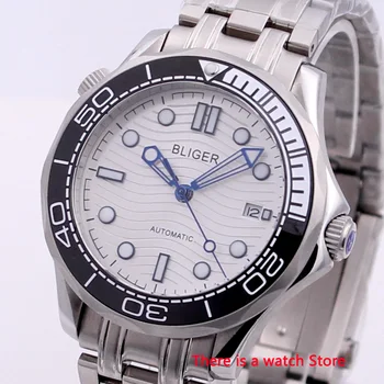 

Bliger 41mm Men Watch Stainless Steel Bracelet Sapphire Crystal Luminous Waterproof Calendar Automatic Mechanical Wristwatch Men