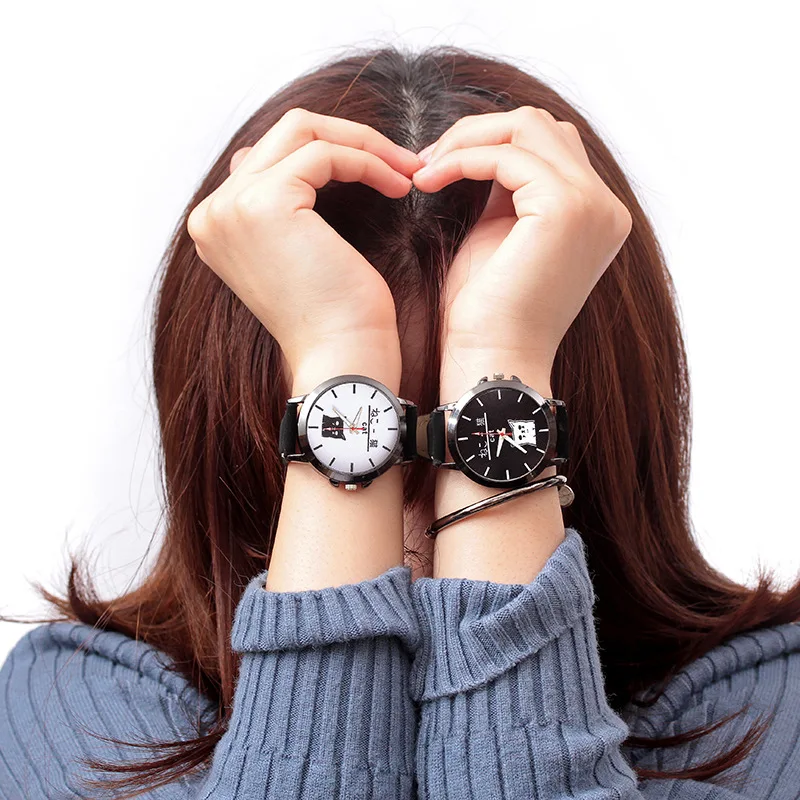 

Korean-style Watch Women's Simple-Style Retro Leather Belt Middle School Students Couple Watches Waterproof Quartz Watch Men Lar