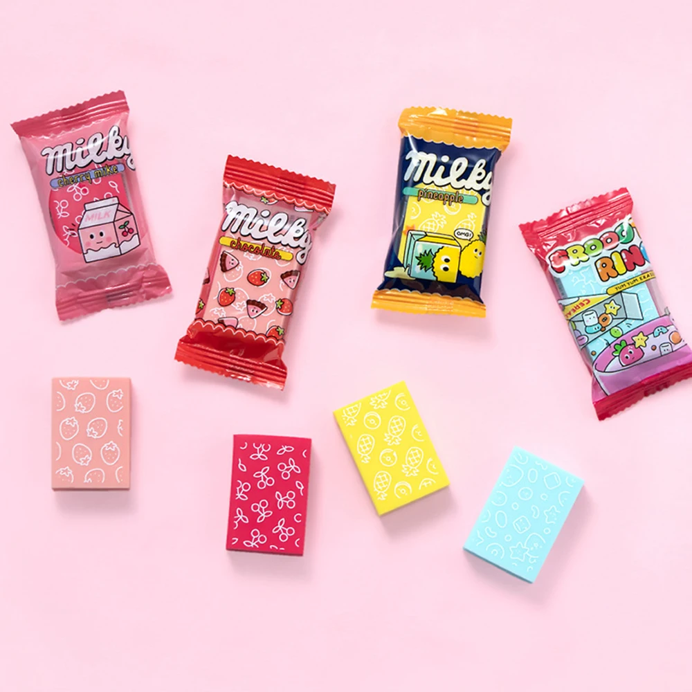

1 Pcs Toffee Eraser Creative Cute Student with No Traces Like Skin Rub Without Debris Creative Cute Stationery Candy Eraser