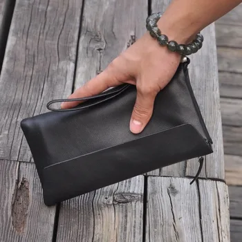 

New Men's Long Black Wallet Multiple Cards Holder Clutch Female Purse Standard Wallets Zipper Wallet Clutch Bag Upscale Wallet
