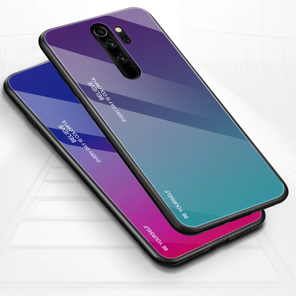 Чехол для телефона с градиентным стеклом Xiaomi Redmi Note 8 Pro чехол из закаленного