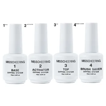 

60ml Acrylic Dipping System Set Nude Clear With Base,Activator,Top,Brush