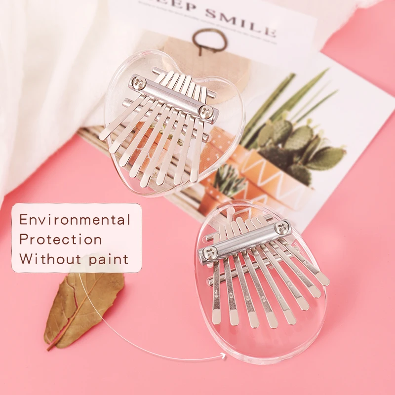 Мини 8 ключей калимба кристалл прозрачный бук дерево музыкальный инструмент