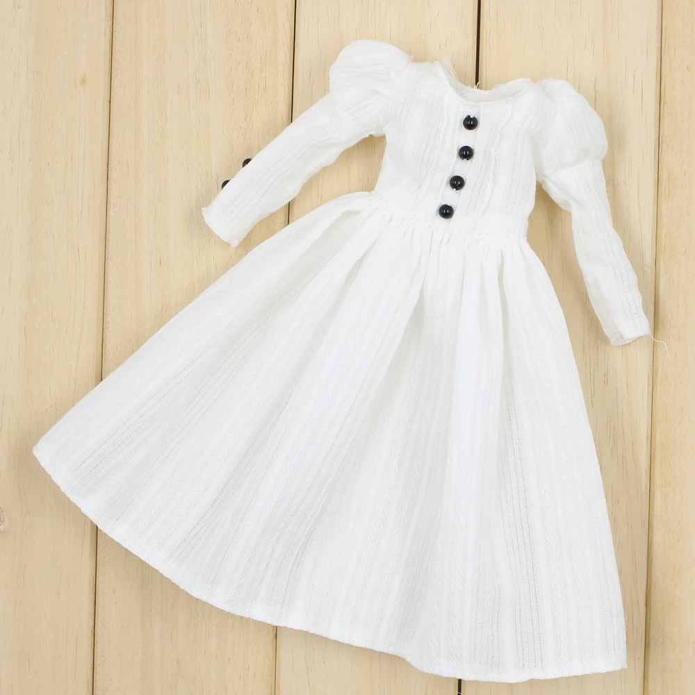Trajes para muñecas Blyth, vestido blanco Simple, traje para cuerpo BJD Azone 1/6