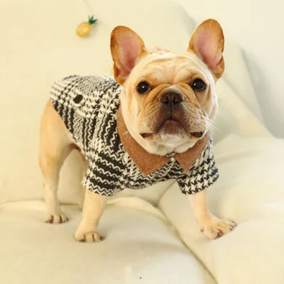 As Picture Petcircle стиль осень зима Одежда для собак теплая гусиная лапка шерстяное пальто для собак два фута Французский бульдог одежда для домашних животных - Цвет: As Picture