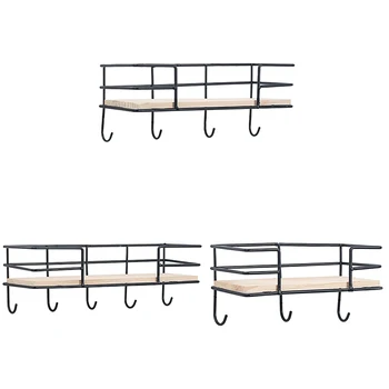

Nordic Style Wall Shelves Hanging Iron Organizer Storage Rack Holder for Kitchen Living Rome Bathroom Home Decor