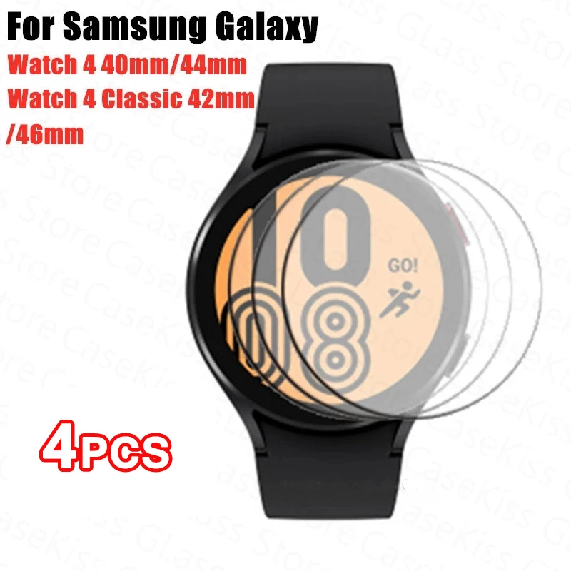 

4Pcs Tempered Glass Film For Samsung Galaxy Watch 4 40mm 44mm Watch4 Classic 42mm 46mm HD Clear Full Screen Protector Film New