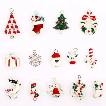 

Christmas Jewellery Pendants 14pcs/Set DIY Christmas Drop Ornaments Christmas Charms Set Metal Alloy Gift Festival Holiday