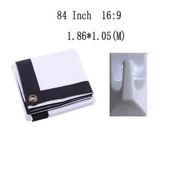 

Thinyou HD 84 Inch 16:9 Portable Projector Screen Fast Folding White Canvas Fabric Eyelets Without Frame outdoor and home theath