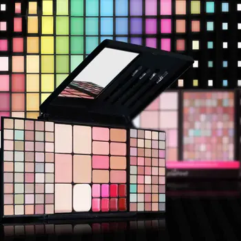 

112 Colors Women Party Eyeshadow Palette Multifunction Lipstick Brush Dating Foundation Powder Make Up Kit Home 4ni1 Cosmetics