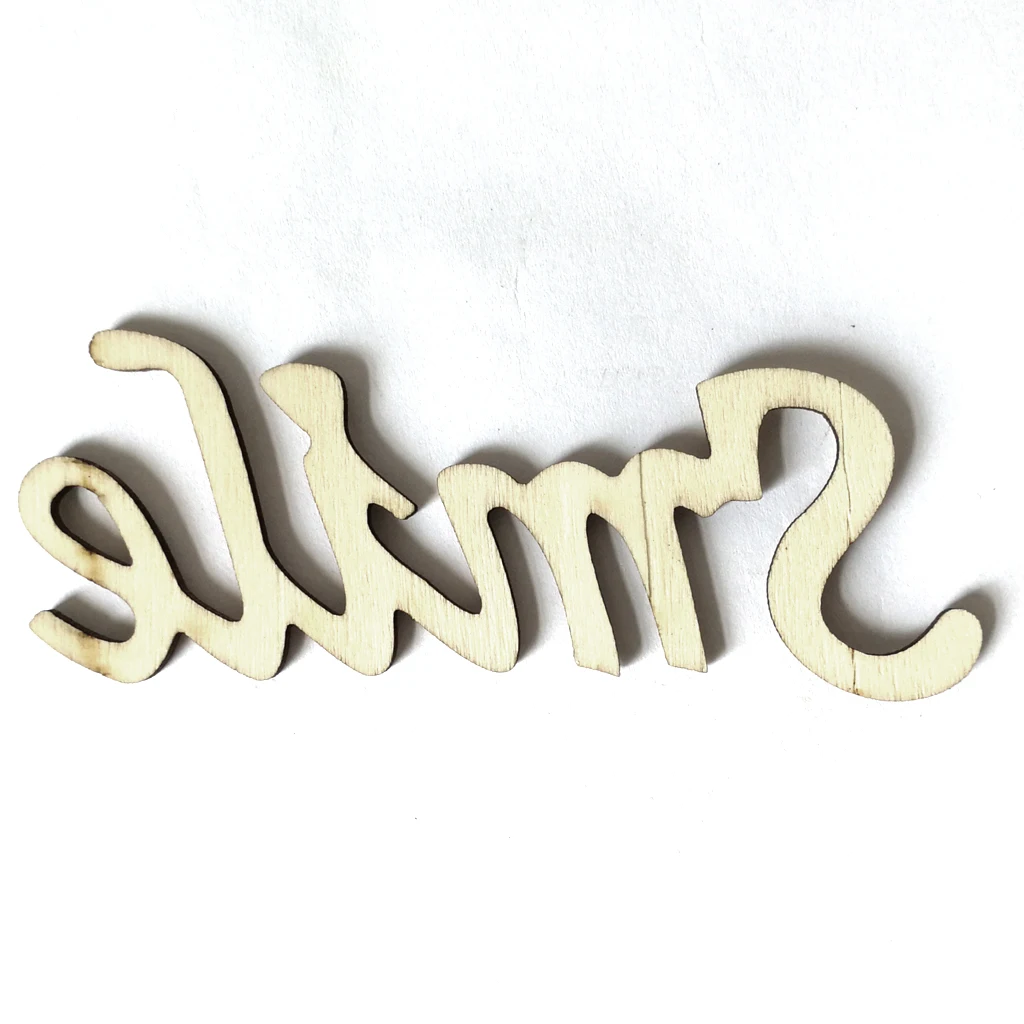 

Home Wall Sticker Home Decor Decoration Bar Compact Letter Handmade Accessory Smile Wooden
