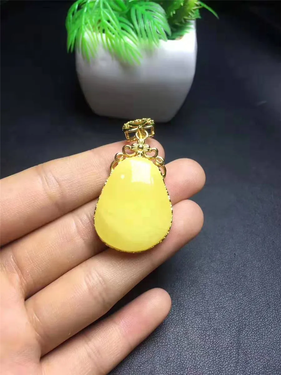 

Fashion Jewelry Pendant Bead Women Femme Necklace Genuine Natural Waterdrop Yellow Gold Crystal Quartz Pendant