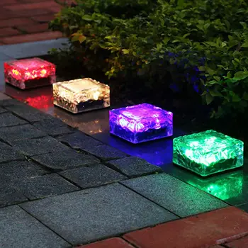 

1pc Ice Cube Solar Light Outdoor Solar Garden Lights Stake Lights For Yard Garden Path Way Landscape Decor