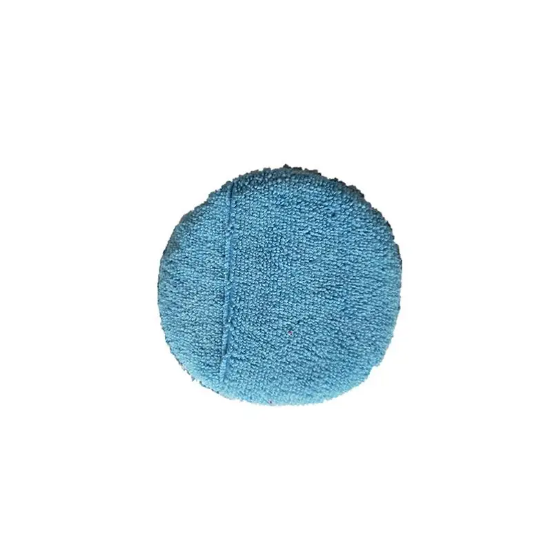 Light Blue 17 см высокая плотность, круглая Автомобильная губка для воска, автомобильная губка для мытья и уборки, тряпка из микрофибры, Оверлок Для Полировки Автомобиля - Цвет: Light Blue