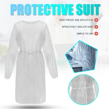 

8/12/18/35pcs Impermeable Disposable Protective Isolation Clothing One-piece Isolation Clothing Protection Gown High Quality