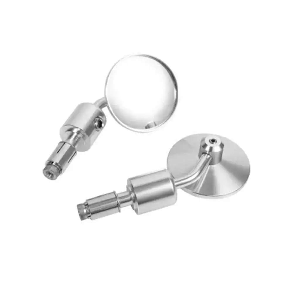Silver Пара 3 дюймов 7/" Руль боковое зеркало заднего вида для мотоцикла - Color: Silver