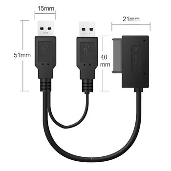 

Usb2.0 To 6+7 13Pin Slimline Slim Sata Cable With External Usb2.0 Power Supply For Laptop Cd-Rom Dvd-Rom Odd Adapter Converter