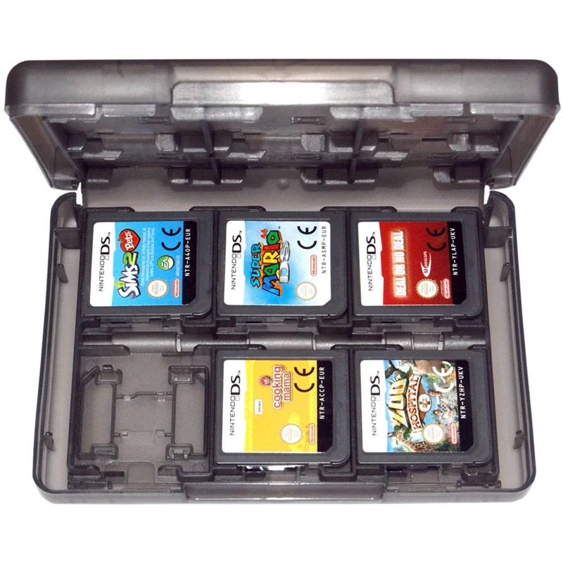 Чехол-держатель для игр 3Ds 2Ds Ds Nintendo картридж 24 в 1 дорожный Черный Zedlabz |