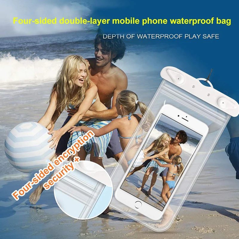 

Waterproof Phone Pouch IPX8 Universal Swimming Phone Case Bag Diving Protective Pouch For Water Parks Beach Pools Skiing Boating