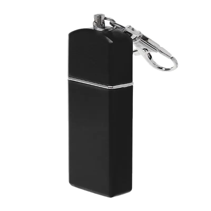 Черный Portable Mini Pocket Ashtray Windproof Cases Key-chain Outdoor Smoking Accessory - Цвет: Черный